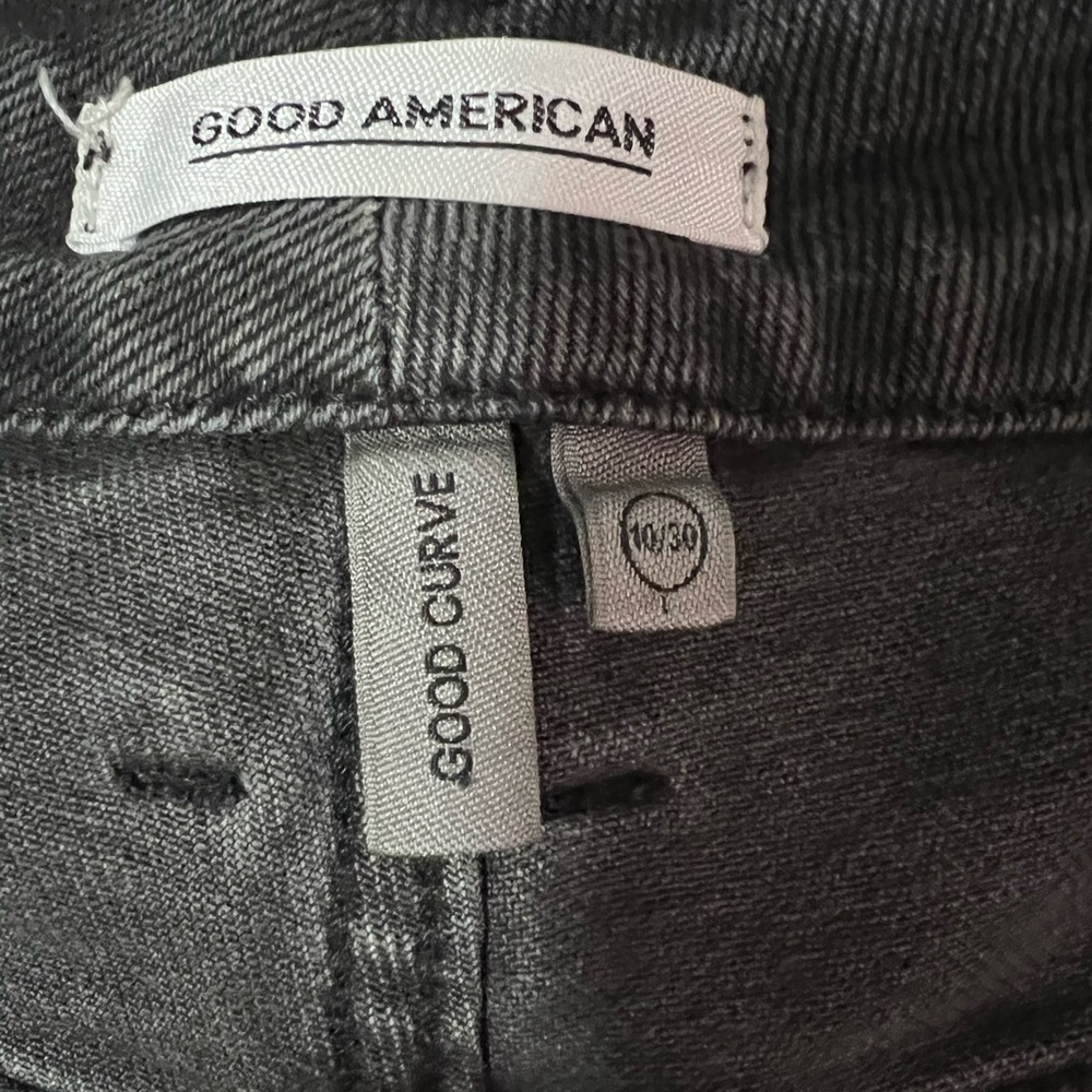 Good American dark gray/black good curve Size 10/30 jeans like new